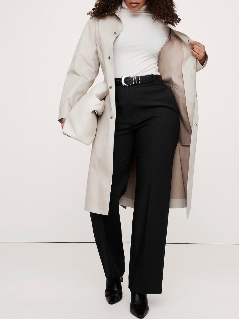 Banana Republic High Rise Modern Straight Refined Pant Black 16 713498